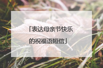 表达母亲节快乐的祝福语短信