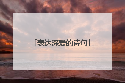 表达深爱的诗句