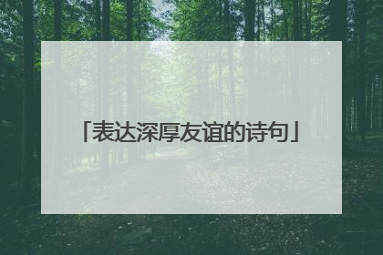 表达深厚友谊的诗句