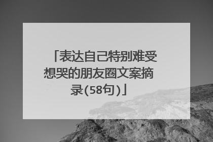 表达自己特别难受想哭的朋友圈文案摘录(58句)