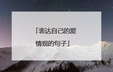 表达自己的爱情观的句子