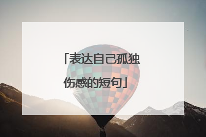 表达自己孤独伤感的短句