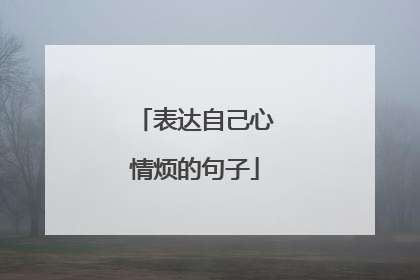 表达自己心情烦的句子