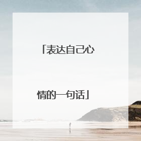 表达自己心情的一句话