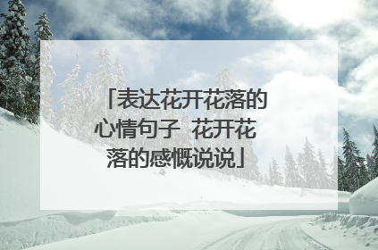 表达花开花落的心情句子 花开花落的感慨说说