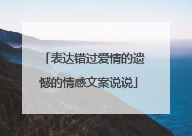 表达错过爱情的遗憾的情感文案说说
