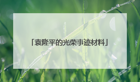 袁隆平的光荣事迹材料