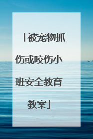 被宠物抓伤或咬伤小班安全教育教案