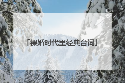 裸婚时代里经典台词