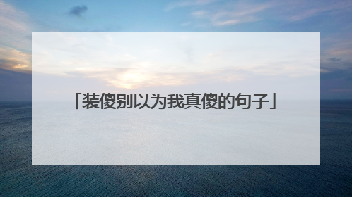 装傻别以为我真傻的句子