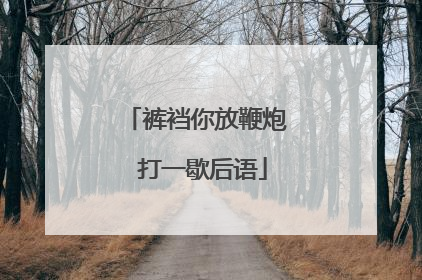 裤裆你放鞭炮 打一歇后语