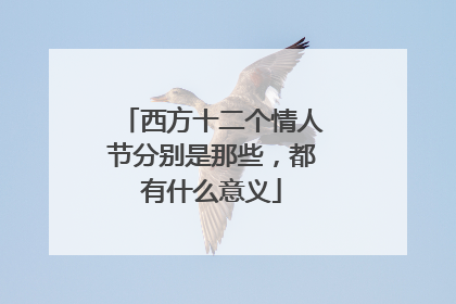 西方十二个情人节分别是那些,都有什么意义