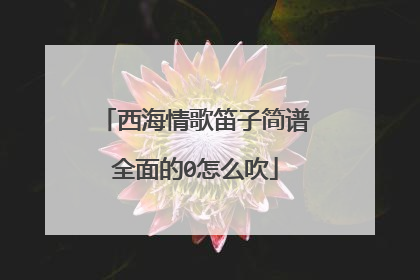 西海情歌笛子简谱全面的0怎么吹