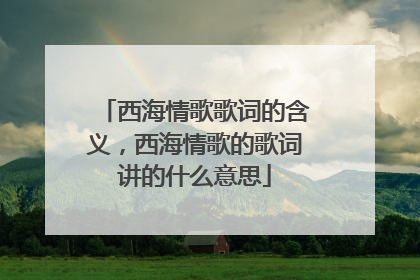 西海情歌歌词的含义，西海情歌的歌词讲的什么意思