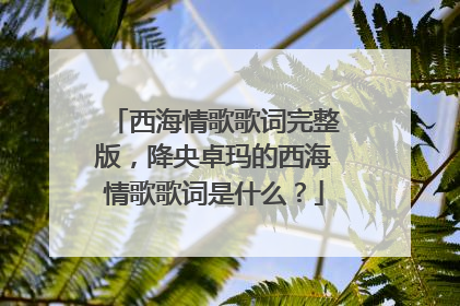 西海情歌歌词完整版,降央卓玛的西海情歌歌词是什么?