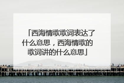 西海情歌歌词表达了什么意思，西海情歌的歌词讲的什么意思