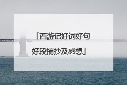 西游记好词好句好段摘抄及感想