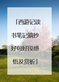 西游记读书笔记摘抄好句好段感悟及赏析