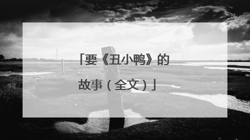 要《丑小鸭》的故事（全文）
