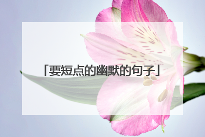 要短点的幽默的句子