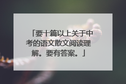 要十篇以上关于中考的语文散文阅读理解。要有答案。