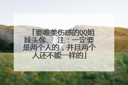 要唯美伤感的QQ姐妹头像、 注:一定要是两个人的,并且两个人还不能一样的