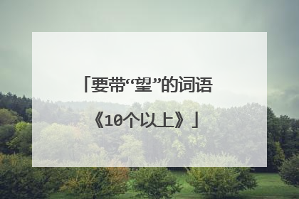 要带“望”的词语《10个以上》