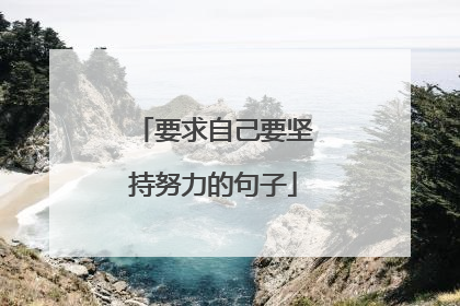 要求自己要坚持努力的句子
