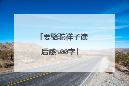 要骆驼祥子读后感500字