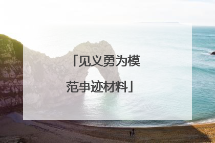 见义勇为模范事迹材料