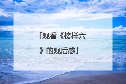 观看《榜样六》的观后感