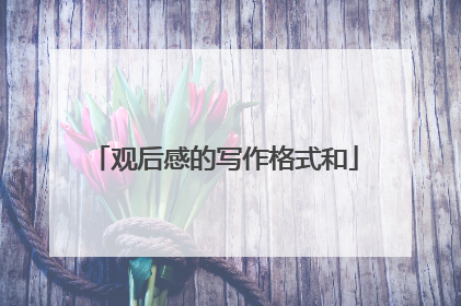 观后感的写作格式和