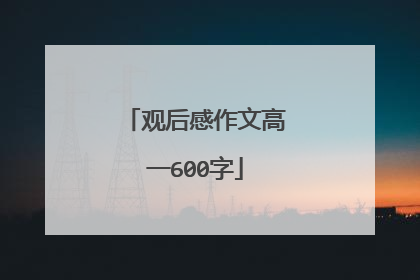 观后感作文高一600字