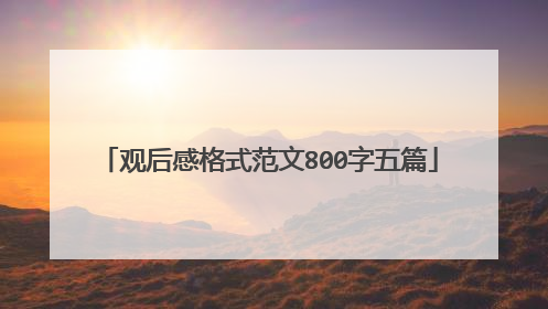 观后感格式范文800字五篇