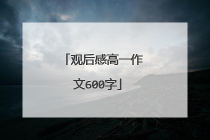 观后感高一作文600字