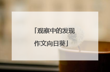 观察中的发现作文向日葵