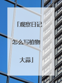 观察日记怎么写植物大蒜