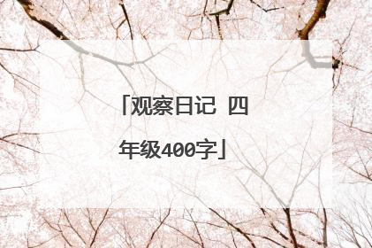 观察日记 四年级400字
