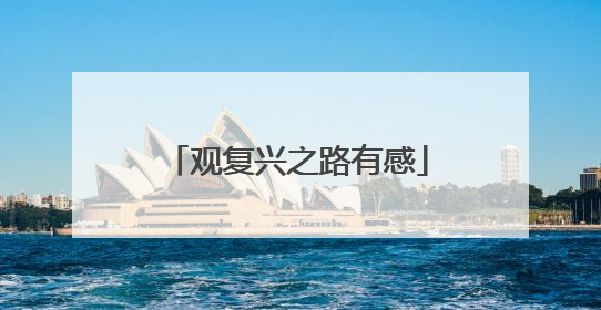 观复兴之路有感