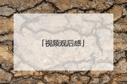 视频观后感
