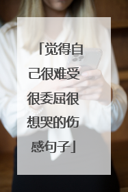 觉得自己很难受很委屈很想哭的伤感句子