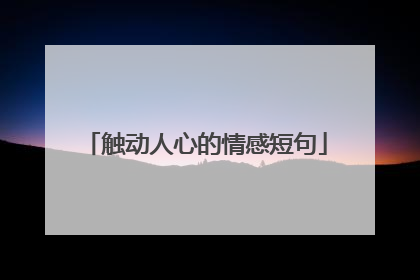 触动人心的情感短句