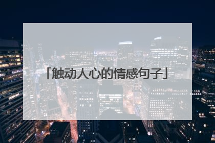 触动人心的情感句子