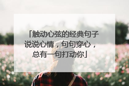 触动心弦的经典句子说说心情,句句穿心,总有一句打动你
