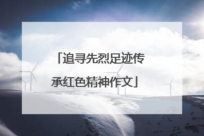 追寻先烈足迹传承红色精神作文