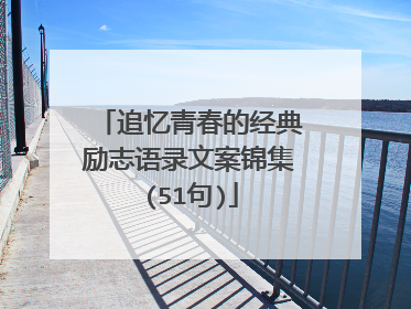 追忆青春的经典励志语录文案锦集(51句)