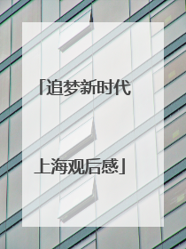 追梦新时代 上海观后感