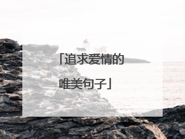 追求爱情的唯美句子
