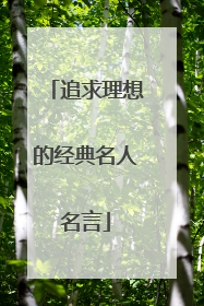 追求理想的经典名人名言