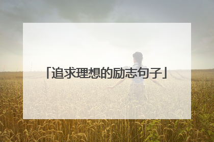 追求理想的励志句子